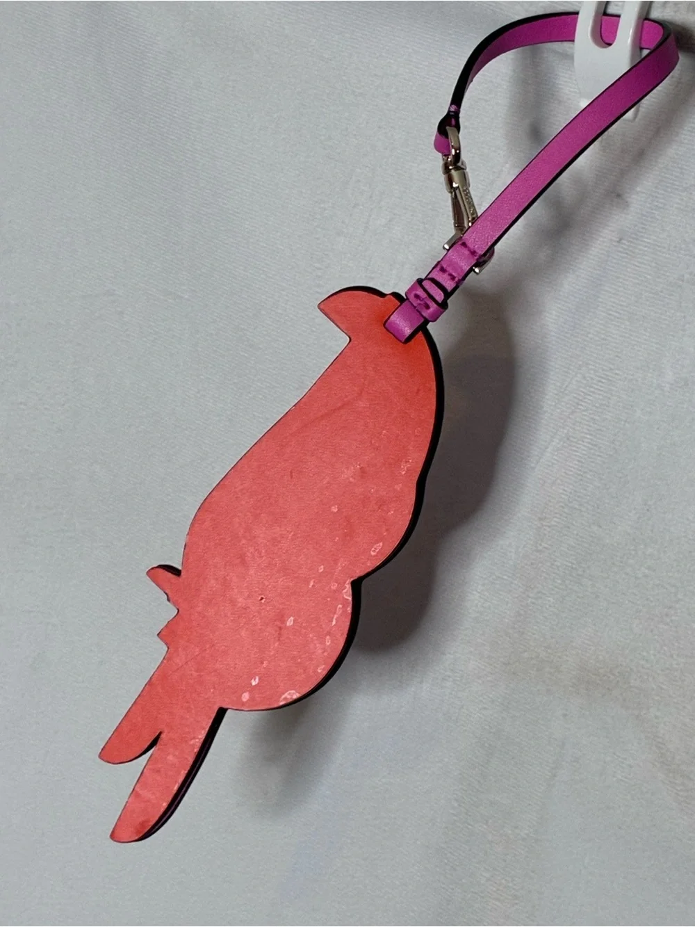 EUC Kate Spade New York Parrot Bag Charm Keychain in Pink & Red